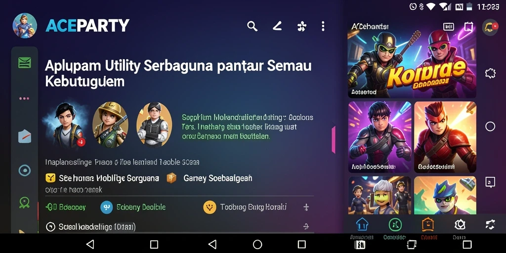 Tampilan antarmuka ACEPARTY yang sederhana dan fungsional.