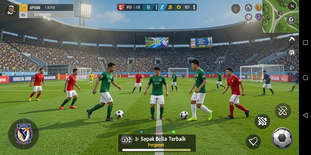 Gameplay seru dan realistis di AP686 dengan aksi sepak bola yang intens.