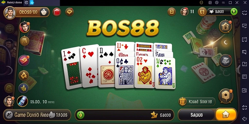 Tampilan gameplay seru dalam permainan Domino BOS88.