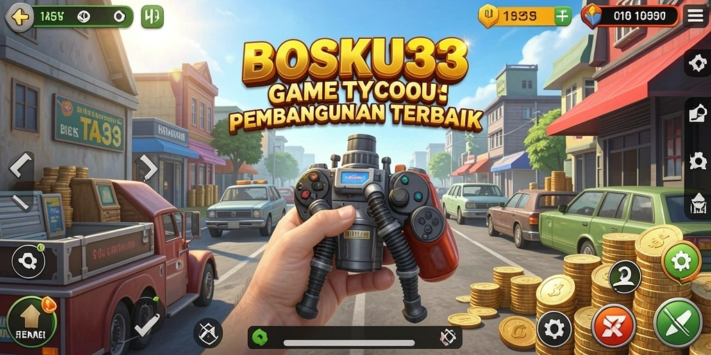 Tampilan gameplay BOSKU33 yang menarik dengan beragam bisnis untuk dikelola.