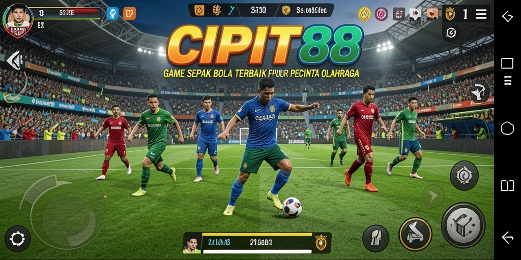 Tampilan gameplay seru dari CIPIT88 saat pertandingan sepak bola.