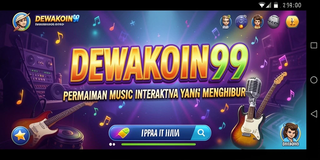 Screenshot utama DEWAKOIN99 menampilkan gameplay musik yang seru dan interaktif.