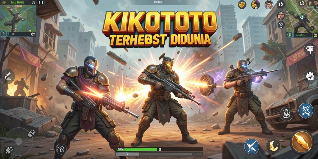 Screenshot gameplay KIKOTOTO yang menegangkan dalam pertempuran Battle Royale.