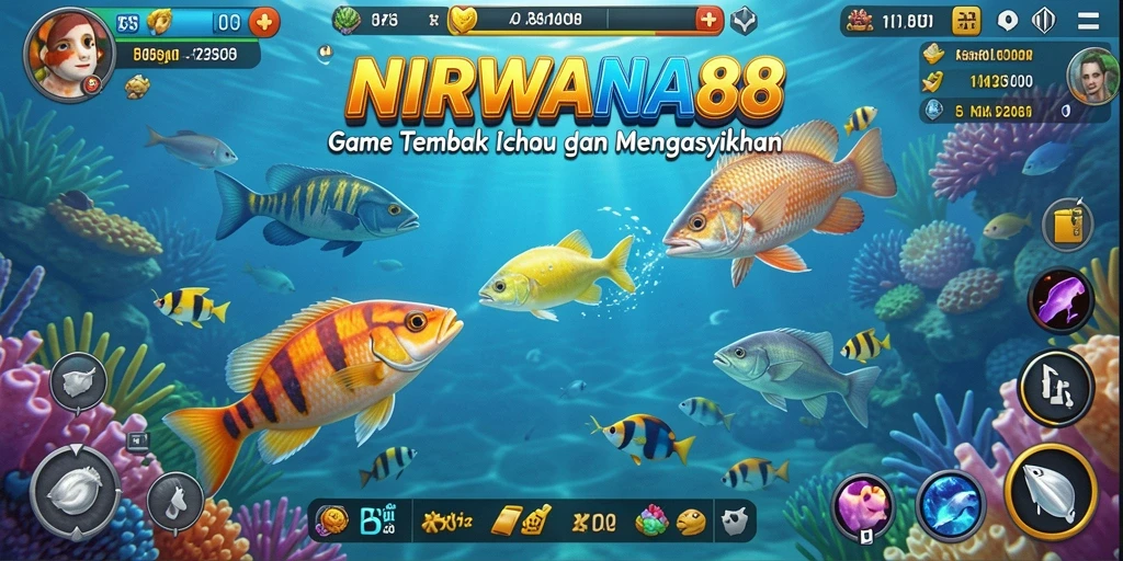 Tangkapan layar yang menunjukkan keseruan gameplay NIRWANA88 saat menembak ikan.