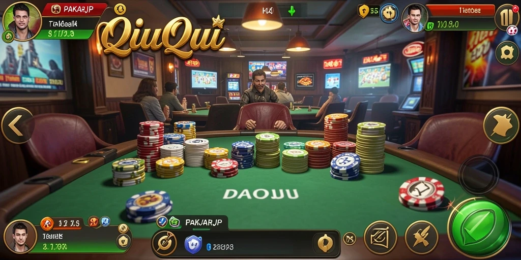 Tampilan gameplay seru QiuQiu dalam PAKARJP.