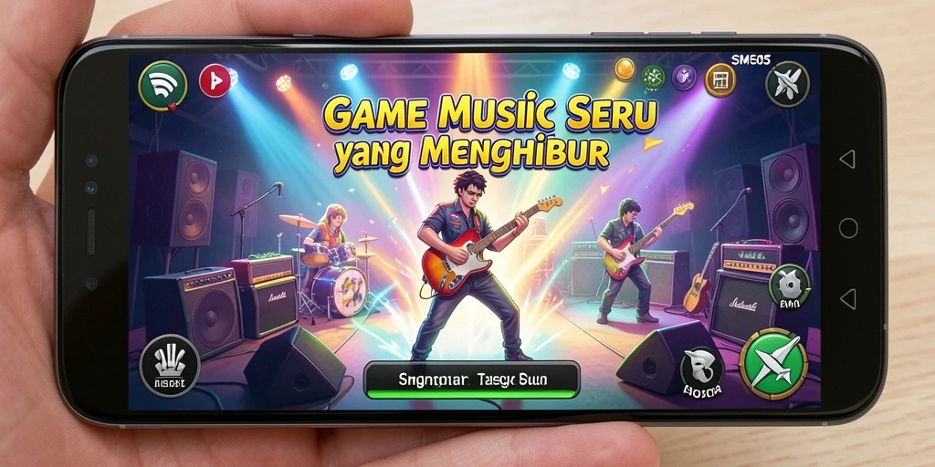 Screenshot utama SM605 menampilkan gameplay yang seru dan interaktif.