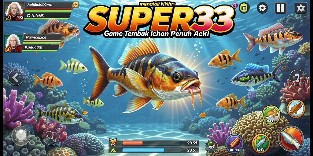 Tampilan gameplay seru dalam SUPER33 dengan aksi Tembak Ikan.