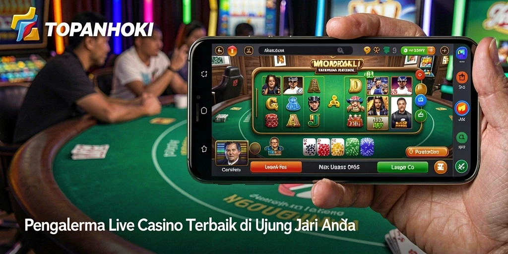 Tampilan gameplay Live Casino TOPANHOKI yang mendebarkan dan interaktif.
