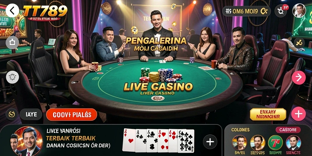 Screenshot gameplay Live Casino TT789 yang mendebarkan.