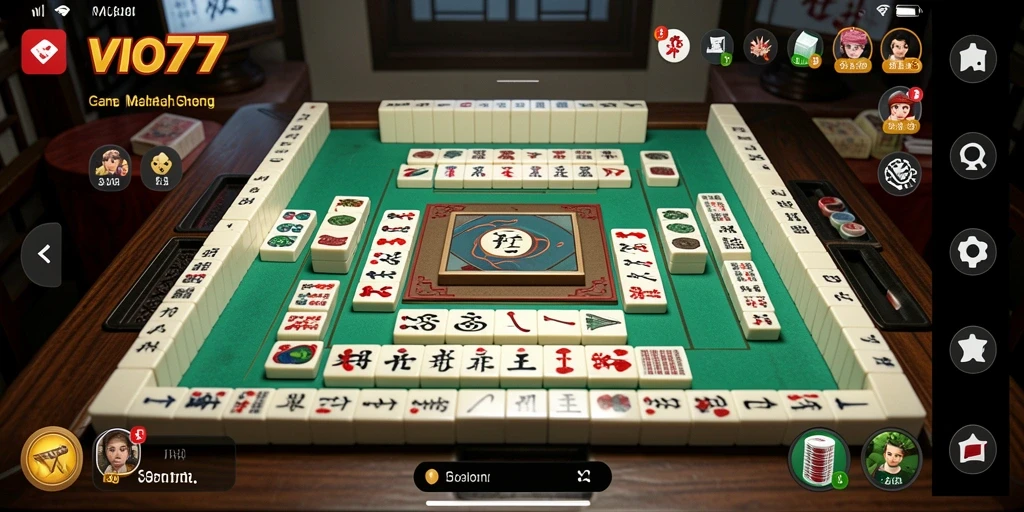 Tampilan gameplay menarik dari game Mahjong VIO77 yang penuh warna.