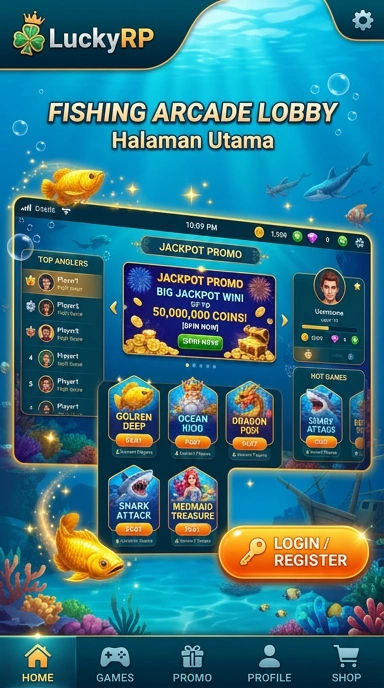 Screenshot tampilan utama aplikasi luckyrp.